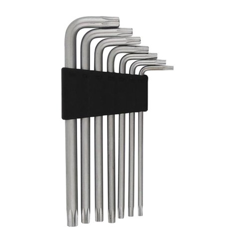 Jogo de Chave Torx Longa com 7 Chaves em Aço Cromo Vanádio com Furo - 1995 - Western Chave Torx Long