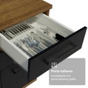 Ver imagem 3 de Armário de Cozinha Compacta 190cm com Cristaleira Agata Madesa Rustic Preto