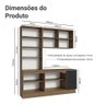 Armário de Cozinha Compacta 190cm com Cristaleira Agata Madesa Rustic Preto - 8