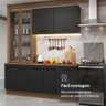 Armário de Cozinha Compacta 190cm com Cristaleira Agata Madesa Rustic Preto - 2