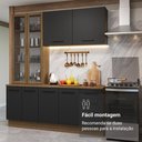 Ver imagem 2 de Armário de Cozinha Compacta 190cm com Cristaleira Agata Madesa Rustic Preto