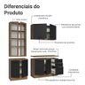 Armário de Cozinha Compacta 190cm com Cristaleira Agata Madesa Rustic Preto - 10