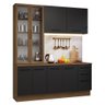 Armário de Cozinha Compacta 190cm com Cristaleira Agata Madesa Rustic Preto - 9