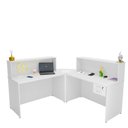 Ver imagem 1 de Balcão Atendimento de Canto C/ Gaveteiro Recepção 1200x600 Netmobil - Branco