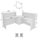 Ver imagem 4 de Balcão Atendimento de Canto C/ Gaveteiro Recepção 1200x600 Netmobil - Branco