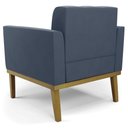 Ver imagem 7 de Poltrona Decorativa Base Madeira Castanho Ana Suede Azul Marinho - Ibiza