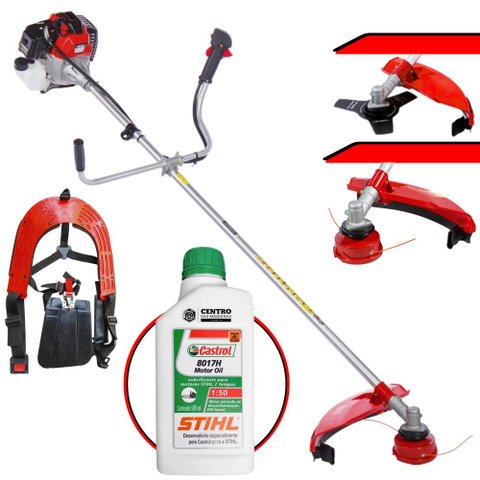 Roçadeira Alta Performance com Óleo Stihl Rt52-l Toyama Á Gasolina 2t 52cc 2hp Lâmina 3p