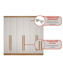 Ver imagem 3 de Modulo de Casal Safira para Guarda Roupa em MDF com 6 Portas e 8 Gavetas Una Mobília