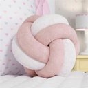Ver imagem 2 de Almofada Rosa Branco Nó Balú Decorativa 25cm Grão de Gente