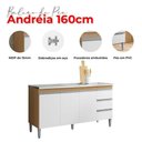 Ver imagem 4 de Balcão de Pia Andréia 160cm Amêndoa Branco - Ajl