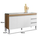 Ver imagem 2 de Balcão de Pia Andréia 160cm Amêndoa Branco - Ajl