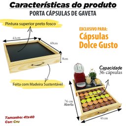 Bandeja Porta Cápsulas 41x40 Dolce Gusto Natural 36 Unidades - 6