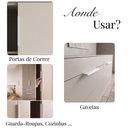 Ver imagem 5 de Kit 5 Puxador Porta Gavat Móveis Cozinha Drop Alúminio 200mm - Branco