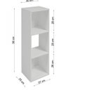 Ver imagem 3 de Estante de Livros 3 Nichos em Mdf Branco