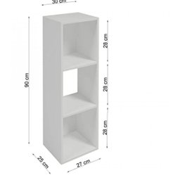 Estante de Livros 3 Nichos em Mdf Branco - 3