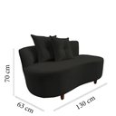 Ver imagem 7 de Namoradeira Sofá Feijão Suria Orgânica Veludo Preto