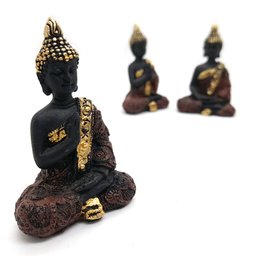 Kit Decor Trio Buda da Sabedoria Tailandês Bandeja em Vidro - 5