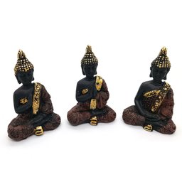 Kit Decor Trio Buda da Sabedoria Tailandês Bandeja em Vidro - 3