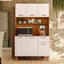 Ver imagem 1 de Armário de Cozinha Compacta New Livia 6 Portas 1 Gaveta - Freijó Uv/off Acetinado Poliman