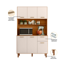Ver imagem 3 de Armário de Cozinha Compacta New Livia 6 Portas 1 Gaveta - Freijó Uv/off Acetinado Poliman