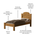 Ver imagem 4 de Cama de Solteiro para Quarto Mdf Clássica Iris Tradicional com Colchão 188x88cm:nature