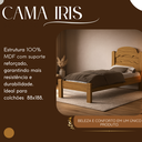 Ver imagem 6 de Cama de Solteiro para Quarto Mdf Clássica Iris Tradicional com Colchão 188x88cm:nature