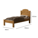 Ver imagem 2 de Cama de Solteiro para Quarto Mdf Clássica Iris Tradicional com Colchão 188x88cm:nature