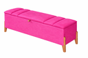 Ver imagem 1 de Recamier Calçadeira Baú para Quarto Pés em Madeira Luxo Decorativo Estofado Queen 160 Cm Rosa Pink e