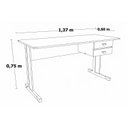 Ver imagem 3 de Escrivaninha 2 Gavetas com Chave 137cm Noce e Preto