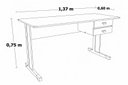 Ver imagem 3 de Escrivaninha 2 Gavetas com Chave 137cm Noce e Preto
