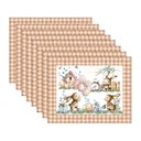 Ver imagem 1 de Kit Jogo Americano Páscoa Marrom Xadrez - 8 Peças