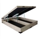 Ver imagem 1 de Cama Box Baú King Bipartido Acolchões Suede Bege 41x193x203