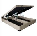 Ver imagem 1 de Cama Box Baú King Bipartido Acolchões Suede Bege 41x193x203