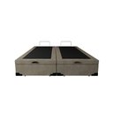 Ver imagem 2 de Cama Box Baú King Bipartido Acolchões Suede Bege 41x193x203