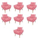 Ver imagem 1 de Kit 07 Poltronas Decorativas Opala Retro Consultório Suede Cor:rosa