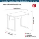 Ver imagem 3 de Mesa Escritório P25 Tub Pandin 90 Cm (larg) Tampo Mdp Walnut Pé Aço Tubular Cinza