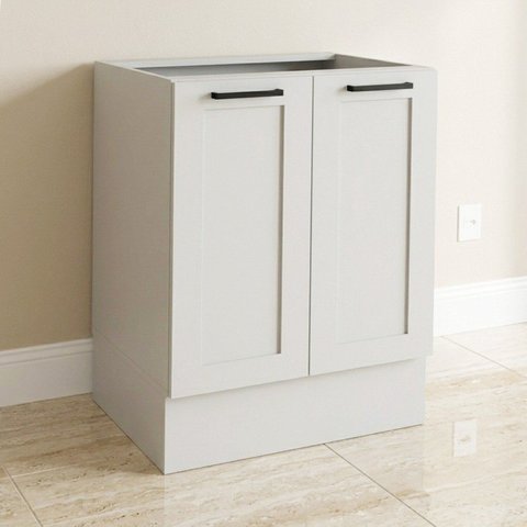 Balcão sem Tampo e com Rodapé para Cozinha 2 Portas e 1 Prateleira 60cm TM4316 MDF Grazi Branco