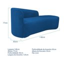 Ver imagem 3 de Recamier Curvo Orgânico 140cm 2 Lugares Lado Direito para Sala de Estar em Linho Paris