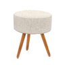 Puf Puff Para Sala Pé Palito Várias Cores 50 Cm Linho Cor:Linho Bege - 1