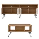 Ver imagem 3 de Rack para Tv Mesa de Centro Rmc42 Carvalho Off White Arly Carvalho Off White