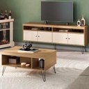 Ver imagem 6 de Rack para Tv Mesa de Centro Rmc42 Carvalho Off White Arly Carvalho Off White