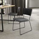 Ver imagem 2 de Kit 04 Cadeiras Decorativas Sala Jantar Allana L02 Couríssimo Preto Linho Cinza Escuro - Lyam