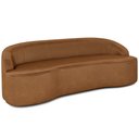 Ver imagem 1 de Sofá 4 Lugares Curvo Sala de Estar Living Lótus D02 Couríssimo Whisky 230 Cm B-90 - Lyam Decor