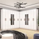 Ver imagem 1 de Closet Casal Duplo Rubi Premium 16 Portas C/espelho 8 Gavetas