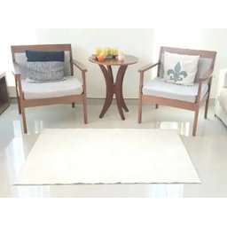 Tapete Algodão Par Sala/Quarto - 1,00 x 1,50 - Cor Cru Pelo Baixo - 1