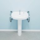 Ver imagem 3 de Alça de apoio para lavatório PNE em aço inox - Barracerta