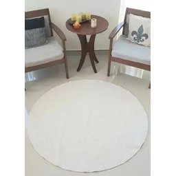 Tapete de Algodão para Sala/Quarto- 1,50 x 1,50M - Cor Cru Baixo - 2