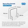 Barra de apoio fixa no piso para vaso sanitário em aço inox - Barracerta - 4
