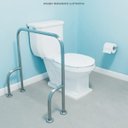 Ver imagem 2 de Barra de apoio fixa no piso para vaso sanitário em aço inox - Barracerta