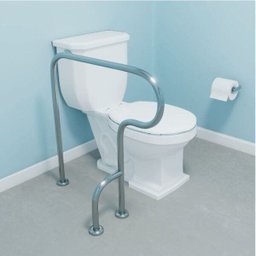 Barra de apoio Fixa no piso com curva para vaso sanitário Lado Direito em aço inox - Barracerta - 2